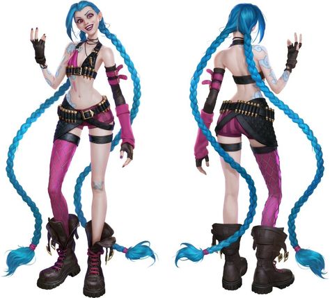 (18) Spideraxe na platformě X: „Style Guide for Jinx by Sixmorevodka Studio. Huge thanks to the merch team for sharing this. https://t.co/vq6Kf1CNzI“ / X League Of Legends Music, Jinx Cosplay, Get Jinx, Silly Hats, Jinx League Of Legends, Wait What, Lol League Of Legends, Style Guide, Cute Dolls