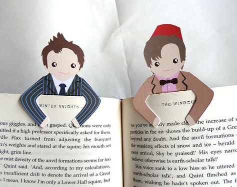 10th and 11th Doctor Bookmarks | 21 Fan Items To Help You Get Ready For The "Doctor Who" 50th Anniversary Special Fandom Merch, An Open Book, 11th Doctor, Diy Bookmarks, Wibbly Wobbly Timey Wimey Stuff, Timey Wimey Stuff, Nerd Alert, Geek Out, Open Book