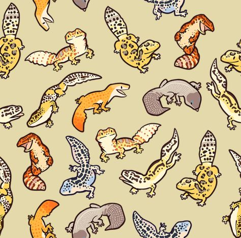 Cute Gecko Art, Kawaii Gecko, Leopard Gecko Art, Gecko Art, Cute Gecko, Cute Lizard, Leopard Geckos, Different Animals, Rabbit Cages