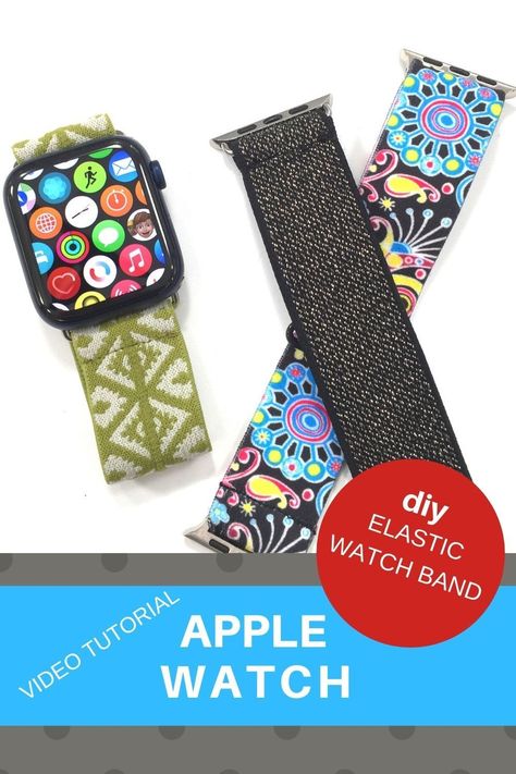 Fabric Apple Watch Band, Make Your Own Apple Watch Band, How To Make Apple Watch Band, Diy Apple Watch Band Tutorial, Diy Apple Watch Band, Diy Watch Band, Wristband Diy, Diy Watch, Iphone Watch Bands