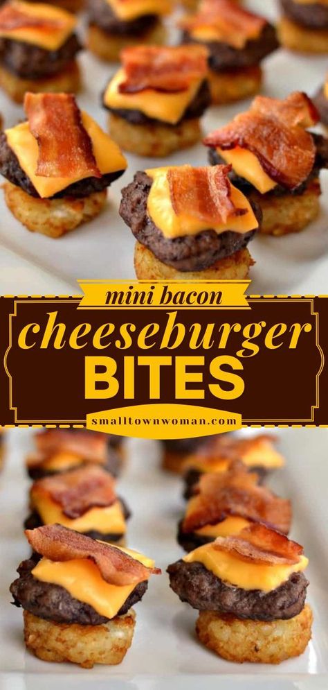 Bacon Cheeseburger Bites, Football Party Food Appetizers, Cheeseburger Bites, Super Bowl Essen, Winter Appetizers, Gluten Free Party Food, Gluten Free Party, Mini Cheeseburger, Easy Super Bowl