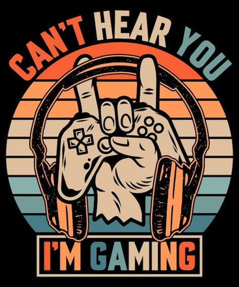 Cannot hear you i am gaming vintage tshi... | Premium Vector #Freepik #vector #tshirt-logo #vintage-tshirt-design #t-shirt-design #t-shirt-graphics Vintage Climbing, Vintage Tshirt Design, Vintage Shirt Design, Design Dragon, T-shirt Print Design, T Shirt Logo Design, Shirt Logo Design, Tshirt Printing Design, T Shirt Design Vector