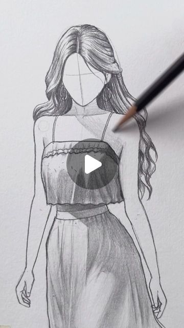 Best Easy Sketches, Cute Girl Drawing Sketches, How To Draw A Girl, Girl Sketch Drawing, Animation Character Drawings, How To Draw People, Video Drawing, Drawing Kits, Girl Drawing Easy