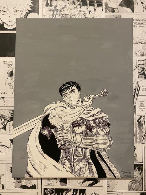 Guts Painting Berserk, Guts Painting, Berserk Painting, Guts Berserk, Panther Art, Black Panther Art, Aesthetic Photos, Diy Art Painting, Black Panther