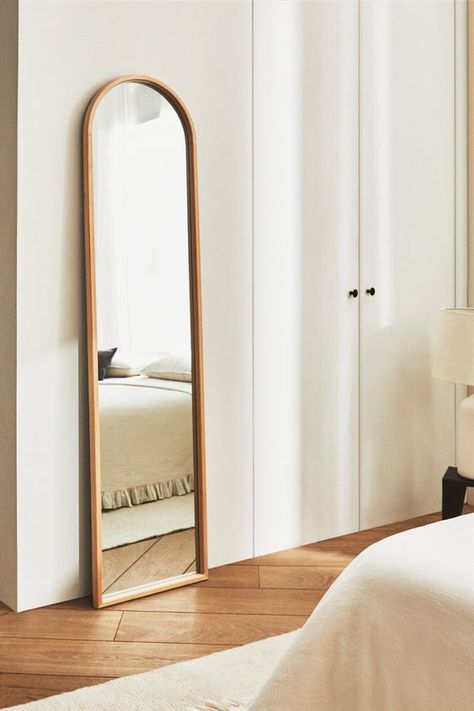 Dressing Room Bedroom Home | ZARA United Kingdom Bedroom Mirror Ideas Full Length, Zara Home Lamps, Zara Home Bedroom, Full Length Mirror In Bedroom, Wood Full Length Mirror, Vertical Mirror, Wood Shoe Rack, Small Table Lamp, Window Mirror