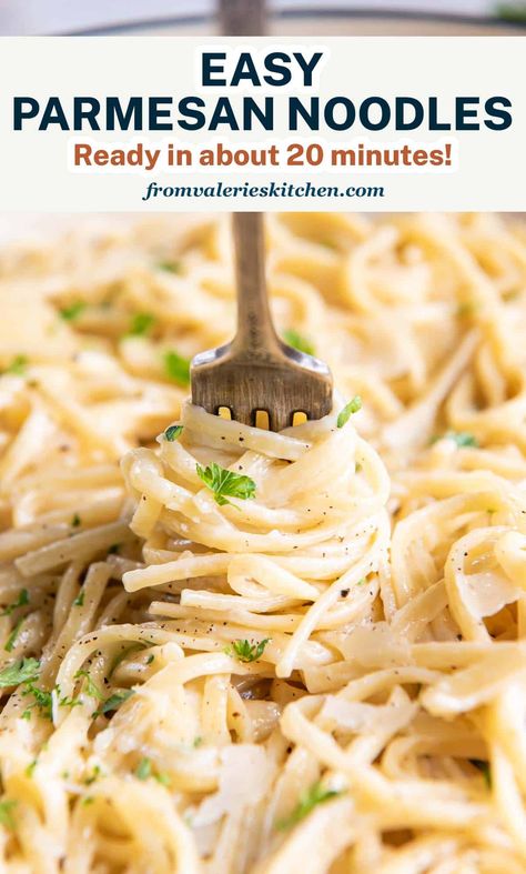 Linguini Recipes Easy, Noodle Sides Dishes, Noodles Side Dish Recipes, Sauce For Linguine Noodles, Easy Pasta Side Dishes Simple, Linguine Pasta Recipes, Side Dish Noodles, Creamy Noodles Side Dish, Parmesan Noodles Recipe