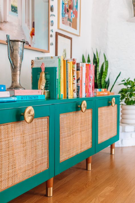 Rattan IKEA BESTA Hack (A Media Console Makeover!) - Studio DIY Console Makeover, Ikea Lounge, Tv Stand Makeover, Ikea Bestå Hack, Besta Hack, Makeover Studio, Furniture Upcycling, Casa Clean, California House