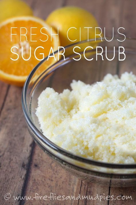 Fresh Citrus Sugar Scrub | Fireflies and Mud Pies Mud Pies, Scrub Diy, Gifts Baskets, Body Scrub Recipe, Sugar Scrub Recipe, Diy Body Scrub, Sugar Scrub Diy, Diy Scrub, Sugar Scrubs