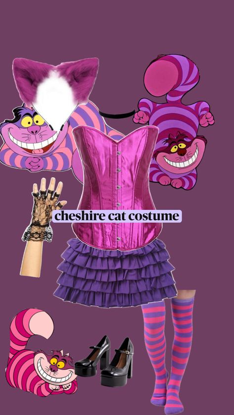 halloween cheshire cat alice in wonderland costume Alice And Cat Costume, Chester The Cat Costume, Cat From Alice In Wonderland Costume, Alice In Wonderland Cheshire Cat Costume, Alice In Wonderland Cat Costume, Cheshire Cat Outfit Ideas, Cheshire Cat Costume Diy, Chesire Costume, C Costumes