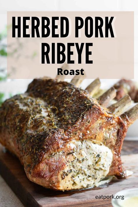 Pork ribeye roast cooked with cauliflower florets, shallots, bacon, heavy cream, and seasoning makes this delicious. Pork Ribeye Roast, Pork Dinner Ideas, Pork Ribeye, Pork Rib Roast, Rib Eye Recipes, Beef Rib Roast, Rack Of Pork, Holiday Entertaining Food, Ribeye Roast