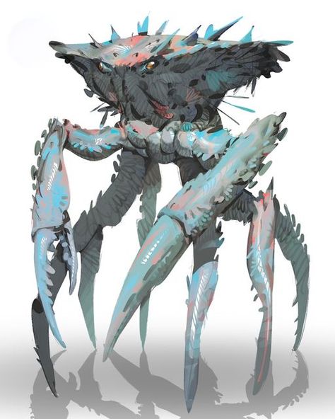 Crab Monster Fantasy Art, Alien Crab Concept Art, Crab People Fantasy Art, Fantasy Sea Monsters Concept Art, Crab Monster Concept Art, Giant Crab Monster, Subnautica Creatures Concept Art, Crab Monster Art, Atlantis Character Design