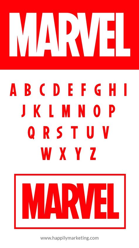 Marvel Font Download For Personal Use Free - 2023 4 Avengers Alphabet Letters, Marvel Fonts Alphabet, Marvel Calligraphy, Marvel Lettering, Super Hero Font, Marvel Alphabet, Marvel Letters, Marvel Font, Universe Font