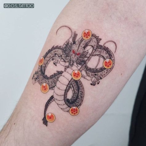 Shen Long Tattoo, Dbz Tattoo, Gamer Tattoos, Dragon Tattoo Art, Simple Tattoos For Guys, Z Tattoo, Dragon Tattoo For Women, Dragon Ball Tattoo, Aztec Tattoo