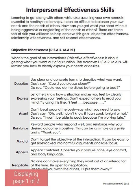 DBT Interpersonal Effectiveness Skills Preview Dear Man, Dbt Therapy, Interpersonal Effectiveness, Assertive Communication, Dbt Skills, Interpersonal Communication, Dialectical Behavior Therapy, Mental Health Counseling, Counseling Activities