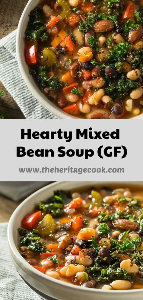 Mixed Bean Recipes, Mixed Bean Soup, Bean Soup Mix Recipe, 15 Bean Soup Recipe, Soup Gluten Free, Bean And Vegetable Soup, 15 Bean Soup, Soup Beans, Soup Healthy