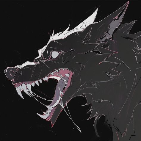 Wolf Baring Teeth Drawing, Wolf Biting Drawing, Wolf Teeth Art, Canine Art Reference, Snarling Wolf Art, Canine Mouth Reference, Werewolf Reference Pose, Wolf Drawing Creepy, Dog Teeth Reference