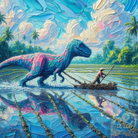 https://card9.com/ai/painting-paddy-with-dinosaur Dinosaur Oil Painting, Wall Drawing Ideas, Dinosaur Painting, Wall Drawing, Art Classroom, Impressionism, Drawing Ideas, Oil Painting, Fine Art