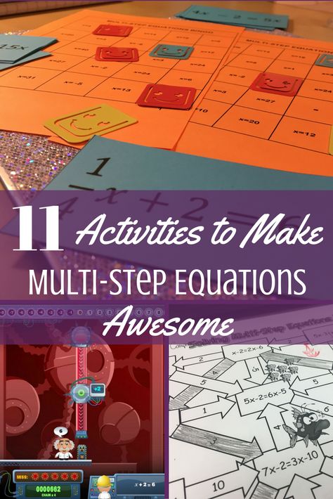 11 great ways to practice with multi-step equations. Includes print and go, tech tools, and practice games. Hands On Equations, 1 Step Equations, 2 Step Equations, Hs Classroom, Solving Multi Step Equations, Math Tutoring, Math Lab, Multi Step Equations, Teaching Algebra