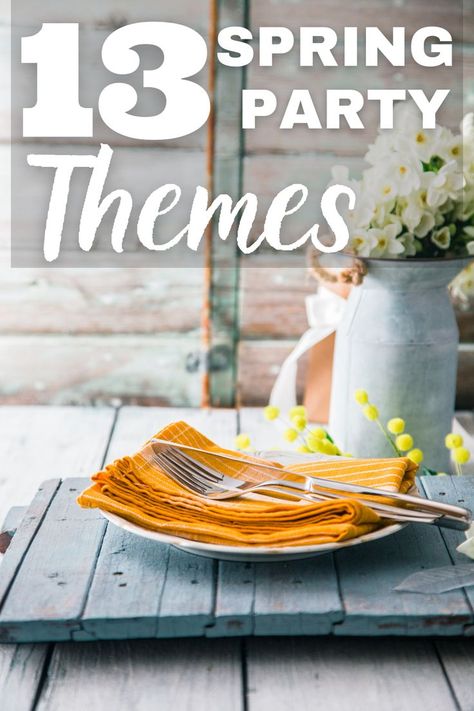 Spring Party Theme Ideas, Spring Pool Party Ideas, Spring Bbq Party, Spring Hosting Ideas, April Themed Parties, April Theme Party, Spring Party Themes For Women, Spring Banquet Themes, Spring Event Themes