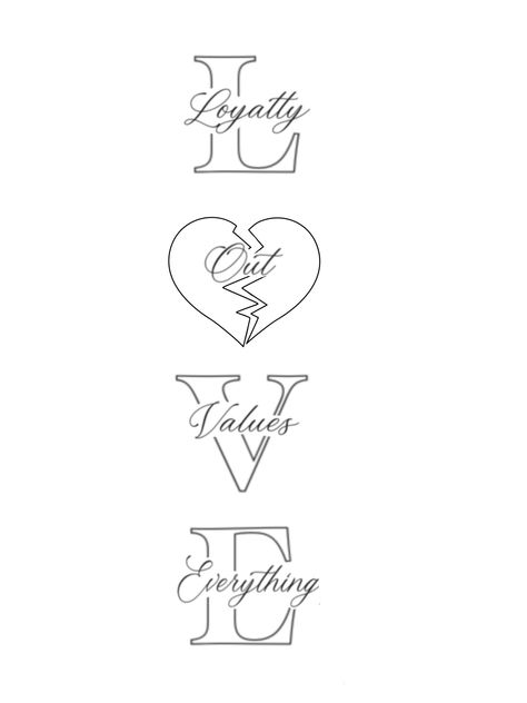 Tattoo Ideas Traceable, Tattoo Outline Drawing Stencil Ideas For Woman, Tattoos That Symbolize Love, Love Word Drawing, Love Tattoo Stencil, Female Tattoo Stencils, Women Tattoo Stencil, Girly Tattoo Stencils, Illusion Tattoo Ideas Woman