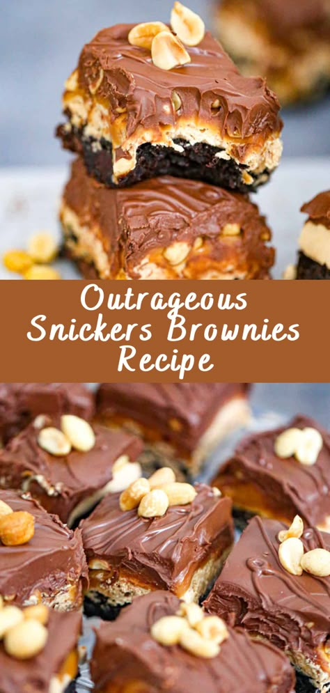 Outrageous Snickers Brownies Recipe Introduction Who can resist the irresistible combination of chocolate and caramel, packed with the nutty goodness of Snickers? Snickers brownies are the ultimate indulgence for any sweet tooth out there. In this article, we’re going to take you through a mouthwatering journey, teaching you how to create your very own Outrageous […] The post Outrageou... Chewy Snickers Brownies, Snickers Recipes Desserts, Snicker Desserts, Snickers Dessert Recipes, Snickers Recipes, Killer Brownies, Snickers Fudge, Snickers Bars Recipe, Snickers Brownies