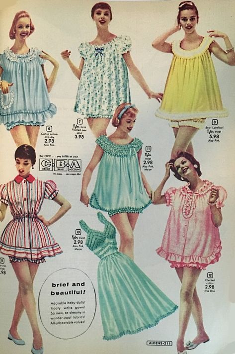 1950 Pajamas, Vintage Babydoll Pajamas, Baby Doll Nighty, 1950s Sleepwear, 1950s Pajamas, 1950s Nightgown, Baby Doll Pajamas, Doll Pajamas, Nightgown Dress