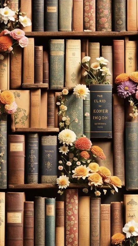 Book Flowers Aesthetic, Books Screensaver, Reading Books Aesthetic Pics, Aesthetic Book Wallpaper Iphone, Old Books Wallpaper, Book Asthetics Wallpaper, Fall Books Aesthetic, Book Aesthetic Wallpaper Iphone, Book Background Wallpapers