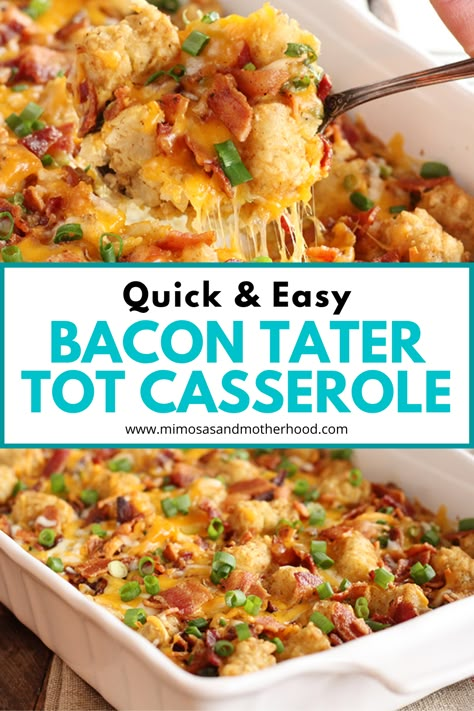 Easy Peasy Bacon Tater Tot Casserole is going to quickly become a staple in your family dinner rotation. It's filled with beef, bacon, cheese and more! It’s an incredibly easy and budget friendly meal, and I’m happy to report is 100% toddler and hubby approved (as they both practically licked their plates). #cheapmeals #toddlermeals #familyfriendlyfood