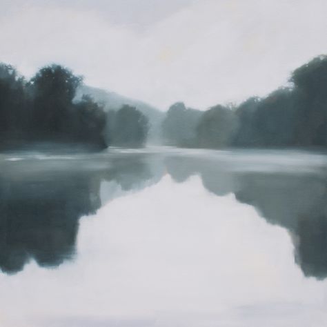 Foggy River by Megan Lightell Megan Lightell, Urban Permaculture, Permaculture Farm, River Painting, Contemporary Landscape Painting, Colour Art, School Of Visual Arts, Water Reflections, Landscape Drawings