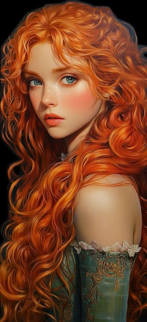 Female Book Characters, Redhead Characters, Redhead Art, Red Hair Woman, Portraiture Painting, Ginger Girls, Long Red Hair, Female Art Painting, Redhead Girl