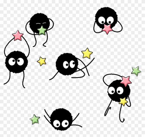 Totoro Soot Sprites, Sprite Image, Cream Tattoo, Studio Ghibli Tattoo, Soot Sprite, Sublimacion Ideas, Studio Ghibli Fanart, Ghibli Tattoo, Chihiro Y Haku