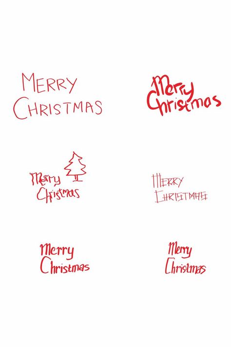 Simple Merry Christmas doodle writings pattern in red and various style. Merry Christmas Writing Style, Merry Christmas Writing, Merry Christmas Drawing, Merry Christmas Font, Cute Handwriting, Cute Writing, Christmas Doodle, Christmas Writing, Christmas Doodles