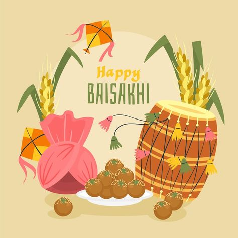 Free Vector | Hand drawn baisakhi illustration Baisakhi Drawing, Baisakhi Festival, Happy Baisakhi, Book Art Diy, Post Ideas, Vector Hand, Photo On Wood, Christmas Craft, Art Diy