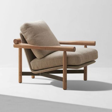 Stilt Armchair by @districteight . . . Use #chairtag @chair.tag Arm Chair Design, Wooden Arm Chair, Wooden Arm, Wooden Lounge Chair, Flat Interior Design, Velvet Lounge Chair, Stackable Dining Chairs, Feature Chair, Wooden Armchair