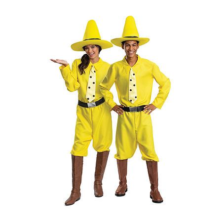 Slip-on a quick outfit that turns you into the person in a yellow hat, perfect for fans of curious george! The persons sunny yellow jumpsuit and tall bright hat look like they popped off the nbc tv show curious george. The set includes everything you need to bring the storybook character to life like a hat, belt, and clip-on tie. Add your own tall boots and you'll be all set for Halloween or comic-con.Character: Curious GeorgeBase Material: 100% PolyesterCare: Hand WashCountry of Origin: Importe Curious George Costume, Man In The Yellow Hat, Explorer Costume, Yellow Long Sleeve Shirt, Yellow Costume, Nbc Tv, Collar Jumpsuit, Yellow Jumpsuit, Storybook Characters