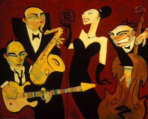 Arte Jazz, Art Amour, Comic Painting, Jazz Bar, Jazz Art, Jazz Club, Arte Inspo, Funky Art, Art Abstrait