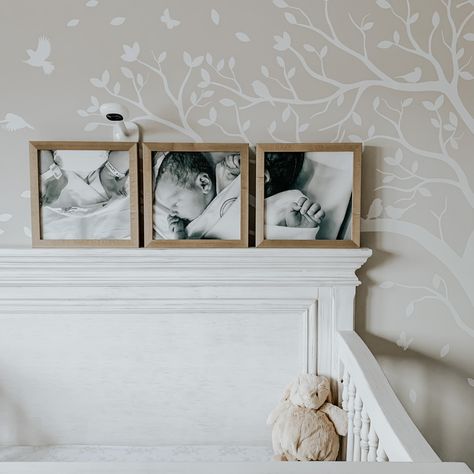 Newborn Picture Display Wall Art, Nursery Photo Wall, Nursery Picture Wall, Picture Display Wall, Nursery Picture Frames, Gallery Wall Design, Neutral Nursery Decor, Family Photo Wall, Baby Pictures Newborn