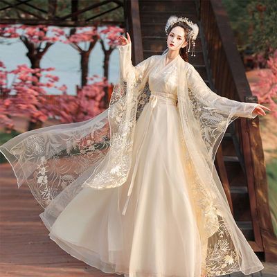 Tang Dynasty Hanfu Fairy dress for women hanfu female lace embroidery super fairy Chinese wind Ru tide garment skirt national dance performance Tang Dynasty Hanfu, Traditional Asian Dress, Outer Dress, Modern Hanfu, Chinese Style Dress, Chinese Traditional Clothing, Hanfu Dress, Chinese Clothing, Fairy Dress