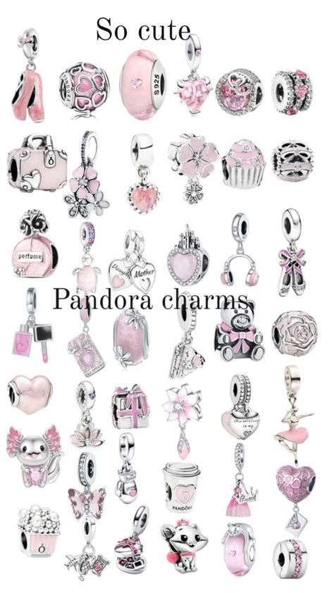 Pandora Charms Pink, Pandora Bracelet Charms Ideas, Girly Bracelets, Pandora Bracelet Designs, Pandora Jewelry Charms, Fotografi Digital, Preppy Jewelry, Bracelet Pandora, Wrist Jewelry