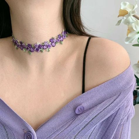 Purple Photography, Fairy Shoes, Neck Pieces Jewelry, Beautiful Beaded Jewelry, Purple Accessories, Amethyst Flower, Pretty Jewelry Necklaces, Korean Jewelry, Funny Fashion