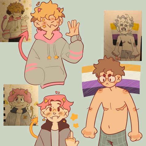 Enby Oc Art, Enby Character Designs, Transgender Character Art, 4 People Drawing Base, Charector Ideas, Trans Character Art, Non Binary Oc Drawing, Non-binary Art, Nonbinary Drawing