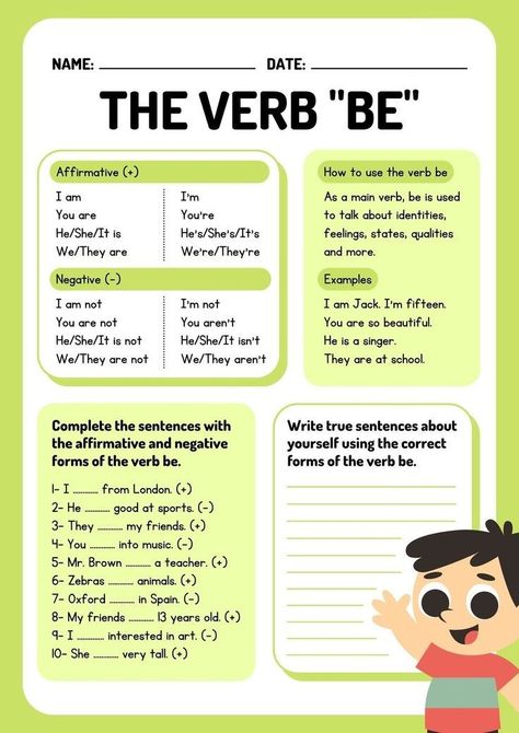 Going To Verb, Am Is Are Grammar, Verb To Be, Learning Grammar, English Teaching Materials, English Language Learning Grammar, The Verb, Learning English For Kids, English Worksheets For Kids