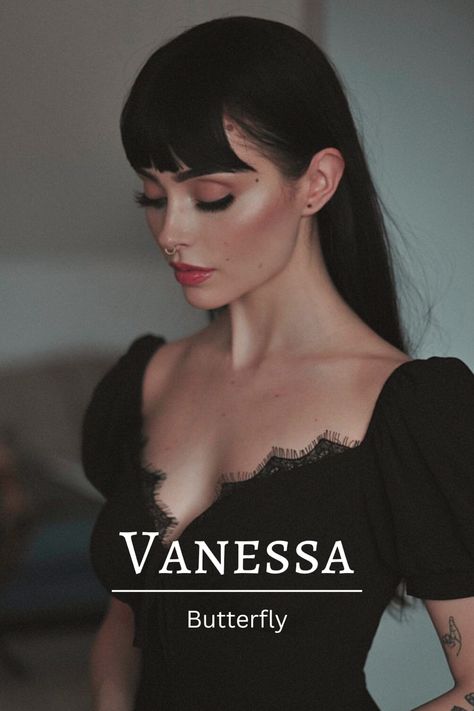 Vanessa Meaning, Verena Name Meaning, Vanessa Name Meaning, Names Meaning Butterfly, Names For Magical Creatures, Feminine Names With Dark Meanings, Goddesses Names And Meanings, Mystical Last Names For Characters, Fantasy Names Feminine With Meaning