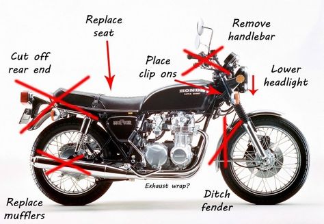 Low Budget Cafe Racer - Guide | BikeBrewers.com Cb 450 Cafe Racer, Cb400 Cafe Racer, Cb 750 Cafe Racer, Estilo Cafe Racer, Virago Cafe Racer, Cb Cafe Racer, Honda Civic 2005, Cb750 Cafe, Cx500 Cafe Racer