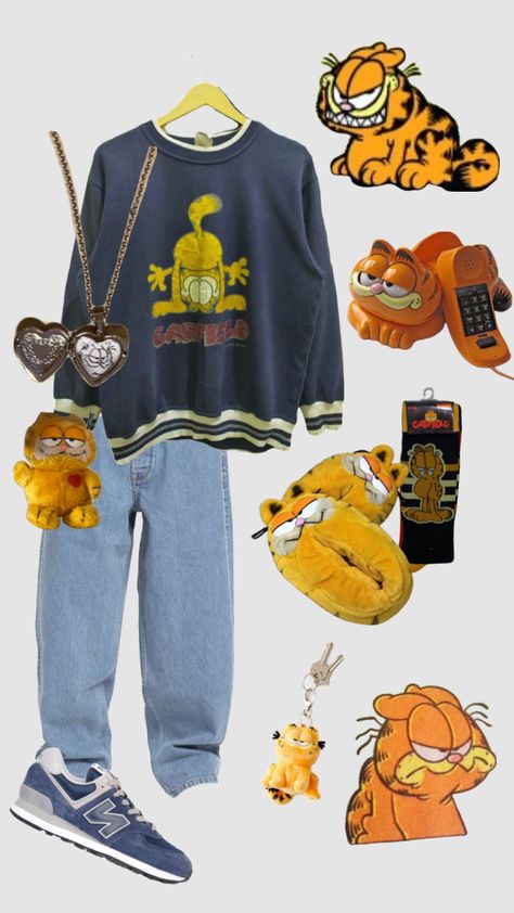 Garfield outfit.*• #Garfield #vibes Garfield Outfit, Garfield Costume, Fat Orange Cat, Silly Clothes, Masc Outfits, Things I Need To Buy, Casual Style Outfits, Dream Clothes, Your Aesthetic