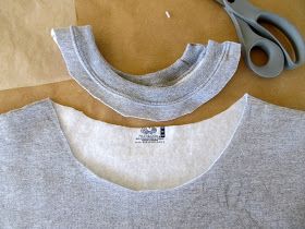 WobiSobi: Off the Shoulder Sweatshirt: DIY. Cut Sweatshirt Diy, Diy Sweatshirt Refashion, Off Shoulder Diy, Sweatshirt Diy, Cut Off Sweatshirt, Off The Shoulder Sweatshirt, Sweatshirt Makeover, Sweatshirt Refashion, Distressed Sweatshirt