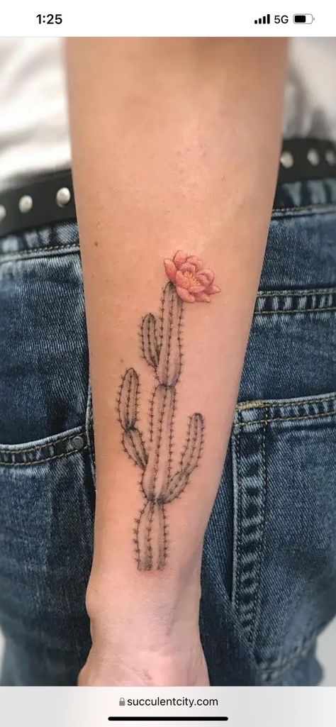 Desert Tattoo, Flower Hip Tattoos, Tim Burton Tattoo, Cowgirl Tattoos, Cactus Tattoo, Western Tattoos, Cute Little Tattoos, Blossom Tattoo, Baby Tattoos