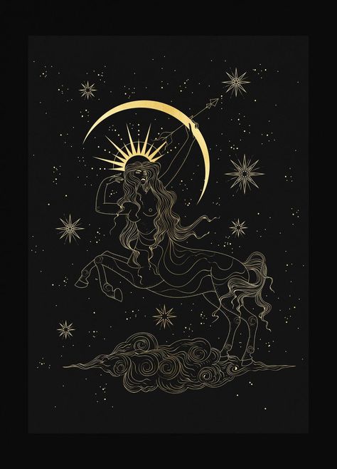 Sagittarius Goddess, Sagittarius Wallpaper, Sagittarius Art, Greek Heroes, Astrology Art, Crystal Grids, Celestial Art, Arte Inspo, Goddess Art