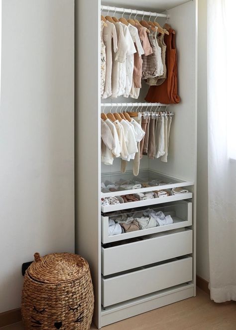 Nursery Armoire, Apartment Nursery, Baby Nook, Baby Cabinet, Small Room Nursery, Ikea Baby, Baby Room Closet, Baby Room Storage, Baby Nursery Closet