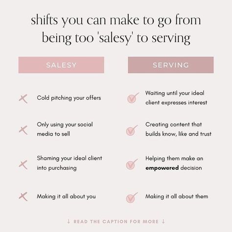 In my latest blog post we talk about the fear of coming across too 'salesy' and the #1 mindset shift you need to make to increase your sales. Learn to prioritise adding value to your audience so you can sell your services authentically & from a place of service | selling without being salesy | authentic selling | how to sell without feeling salesy | how to make more sales | Increase Sales Ideas, How To Sell A Product Tips, Selling Tips Business, How To Sell Emotions, Social Selling Tips, Sales Tips Business, How To Be A Sales Person, Marketing Scripts, How To Increase Sales Business